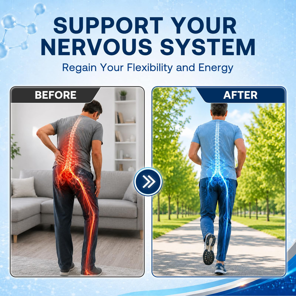 Neuropathy Support Supplement - Sciatic Nerve Health Support with Pea, R-Alpha Lipoic Acid, Benfotiamine & Vitamin B12 for Sciatic Nerve Health, Mobility & Antioxidant Support, 180 Vegan Softgels