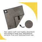 Remooble 4 Pack Magnetic Microfiber Cleaning Cloth Dry Erasers for Whiteboards - Towel Hangs on Metal Edged White Boards, Glassboards, and Blackboards Washable - 10'' X 10''