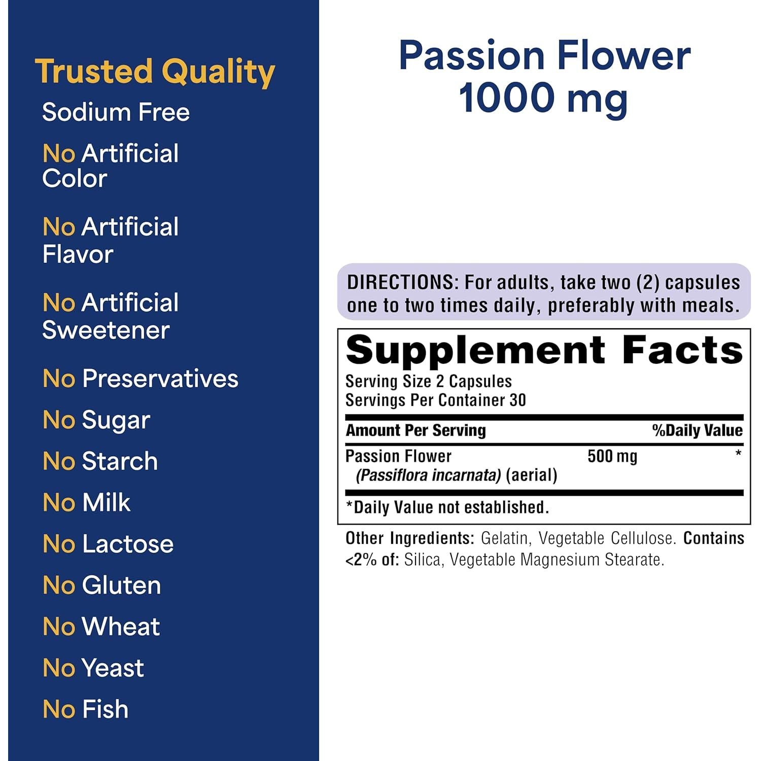 Buy now Puritan's Pride Premium Passion Flower Extract Capsules 250 mg(1000mg equivalent), Concentrated Herbal Dietary Supplement for Traditional Stress Relief Support, 60 Rapid Release Capsules at indiglob india