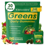 Greens Daily Gummies, Super Greens Gummies for Adults Superfood Multivitamin Gummy with Spirulina, Chlorella, Prebiotic Fiber, Fruit Veggie for Digestive & Gut Health, Adaptogens Supplement, 120 Count