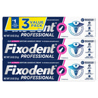 Professional Ultimate Denture Adhesive Cream for Strong, All-Day Hold for Full and Partial Dentures, 1.8 oz Tube with Breath Bacteria Shield and Precision Tip (3 Pack)
