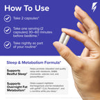 Night Shred Night Time Fat Burner & Natural Sleep Support, 30 Servings | Ashwagandha, 5-HTP, CLA & Melatonin; Appetite suppressant; Supports sleep & fat burning; 60 vegetarian capsules