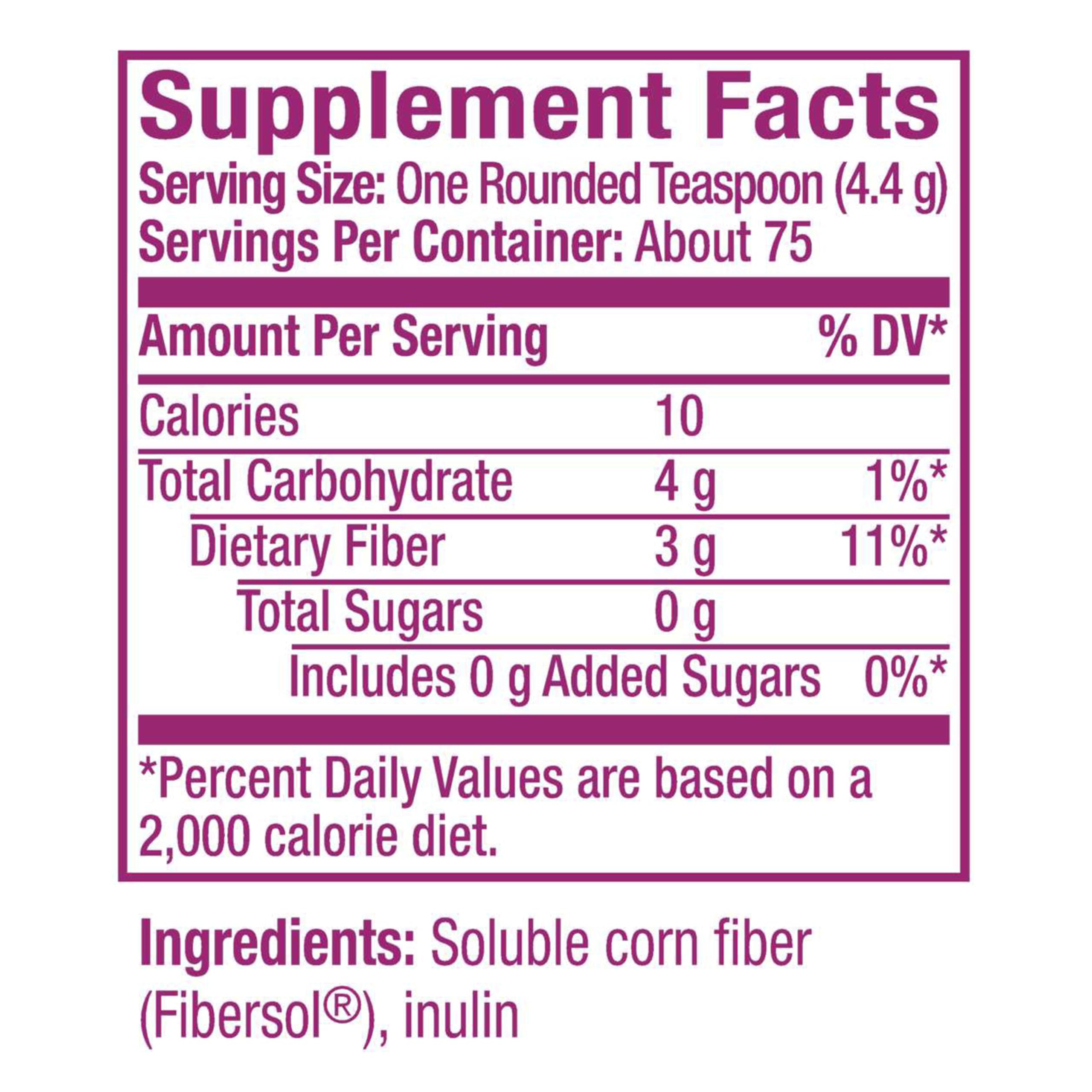 Metamucil Fiber Supplement, Unflavored Clear Mixing Powder, No Grit, No Sugar Added, Plant Based Prebiotic Fiber Supplement Blend for Daily Digestive Health, 75 teaspoons