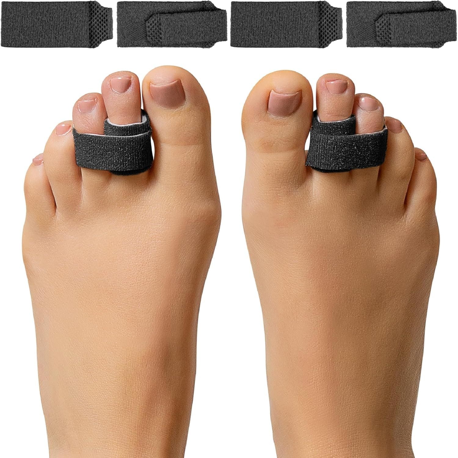 Buy now ZenToes Hammer Toe Corrector for Women & Men - Reusable Fabric Buddy Wraps for Broken Toes - Cushioned Toe Splint for Protection & Recovery & Hammertoe Straightener - 4 Count (OSFM, Beige) OSFM (4 Count) Firm Support Black at indiglob india