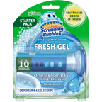 Buy now Scrubbing Bubbles Fresh Gel Toilet Bowl Cleaning Stamps, Helps Keep Toilet Clean and Helps Prevent Limescale & Rings, Rainshower Scent, 1 Dispenser with 6 Fresh Gel Stamps at indiglob india