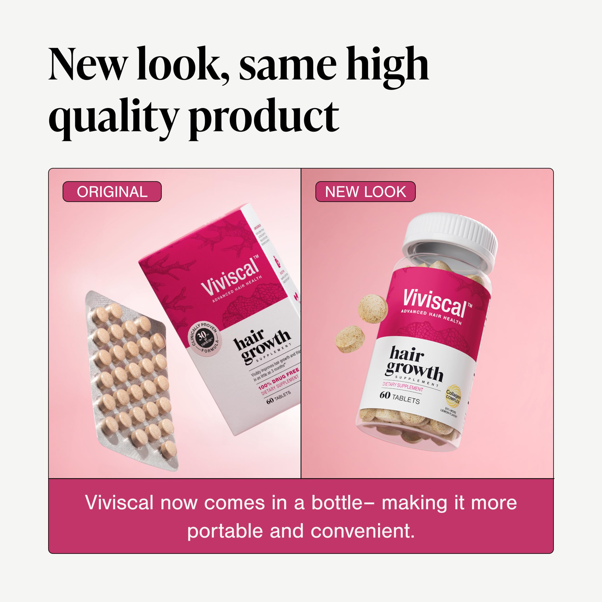 Viviscal Hair Growth Supplements for Women, 60 Tablets, 1 Month | For Thicker & Fuller Hair, Thinning Hair Support, Biotin & Marine Collagen, Drug-Free