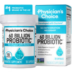 Physician's CHOICE Probiotics 60 Billion CFU - 10 Strains + Organic Prebiotics - Immune, Digestive & Gut Health - Supports Occasional Constipation, Diarrhea, Gas & Bloating - for Women & Men - 30ct