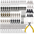 Meikeer 252Pcs Zipper Repair Kit Replacement Pulls Bags Jackets Luggage