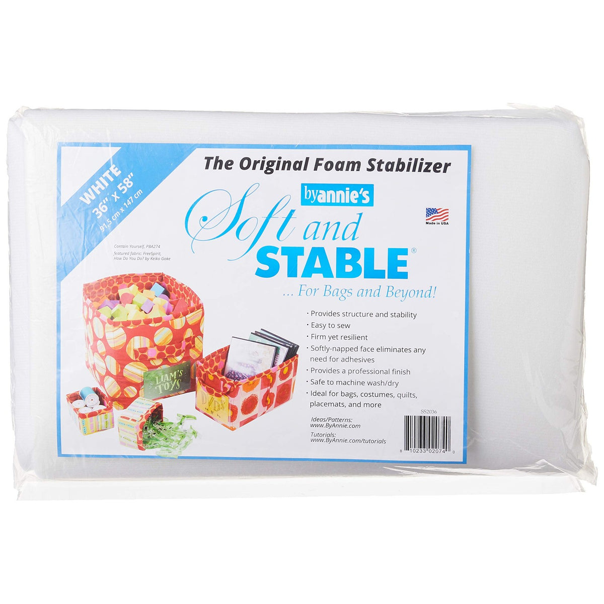 ByAnnie's Soft and Stable Fabric, 36 by 58-Inch, White