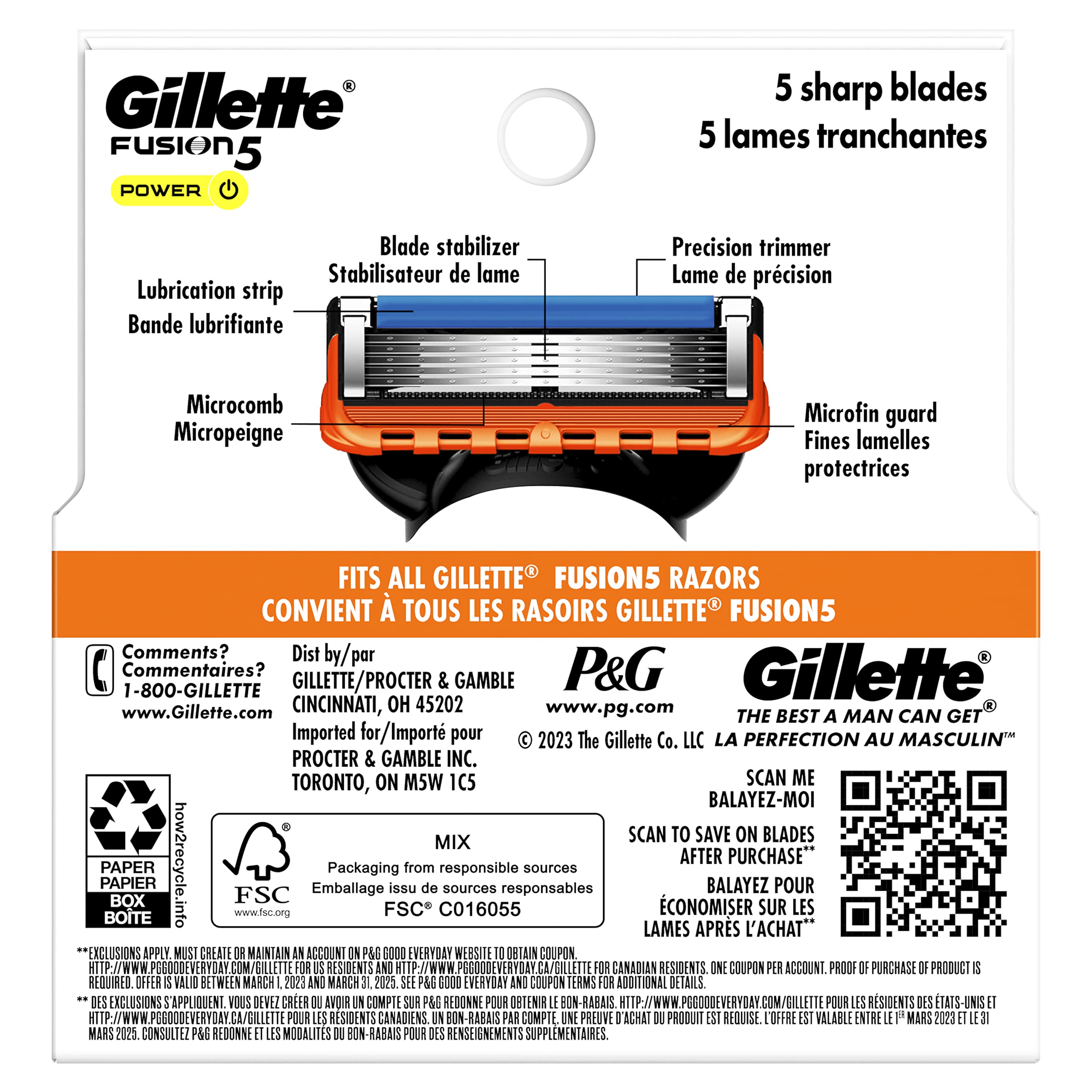 Buy now Gillette Fusion5 Men's Razor Blade Refills, 4 Count at indiglob india