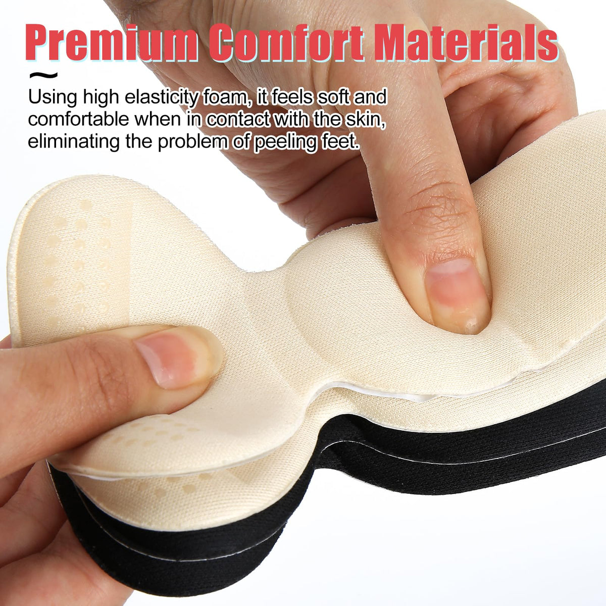 PHIXBEAR Heel Pads for Too Big & Loose Shoes, Heel Pain Relief, 4 Pairs