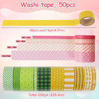 KEVIN&SASA CRAFTS 50 Rolls Washi Tape Set
