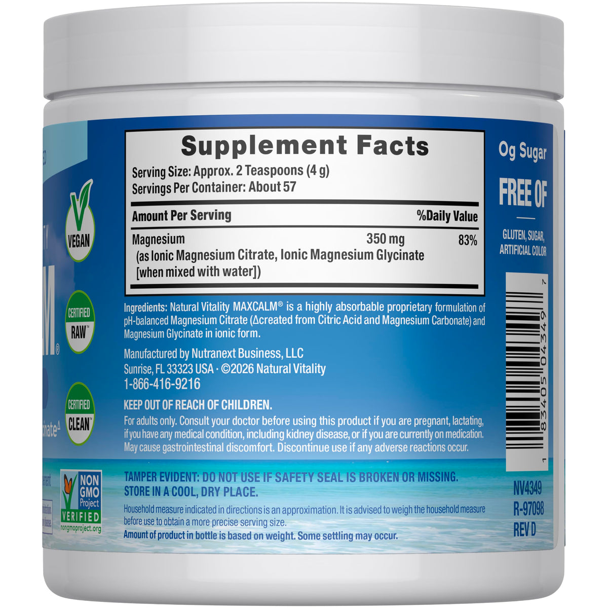 Natural Vitality MaxCalm Magnesium Powder