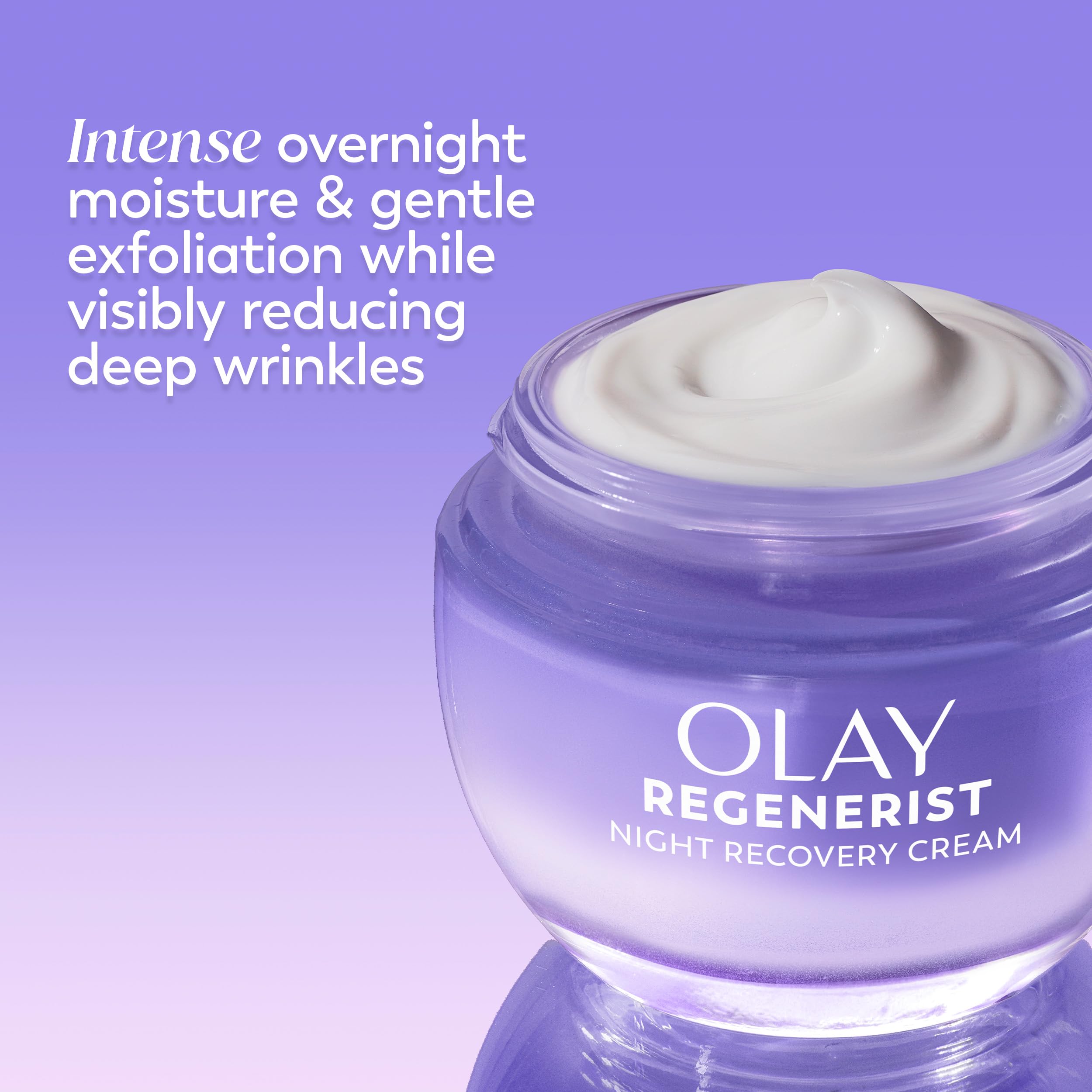 Olay Night Cream for Face, Anti-Aging Face Moisturizer for Women - Fragrance-Free Skin Care, Anti-Wrinkle, Exfoliate, Smooths Texture - Triple Collagen Cream, Niacinamide, Pro-Vitamin B5, 1.7Oz