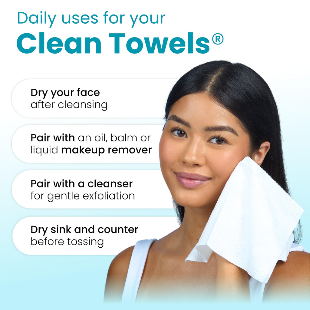 CLEAN SKIN CLUB Blemish Control Clean Towels® XL, Extra Exfoliation for Oily Skin, Disposable, Single-Use Face Towelette Dry Wipe - 1 Pack (50 Count)