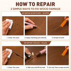 24 Colors Wood Filler Sticks, Furniture Repair Wax Crayons, Wood Floor Scratch Repair Crayon for Scratches, Scuffs, Cracks, Nail Holes & Stains on Wood Floors, Cabinets, Tables and Doors