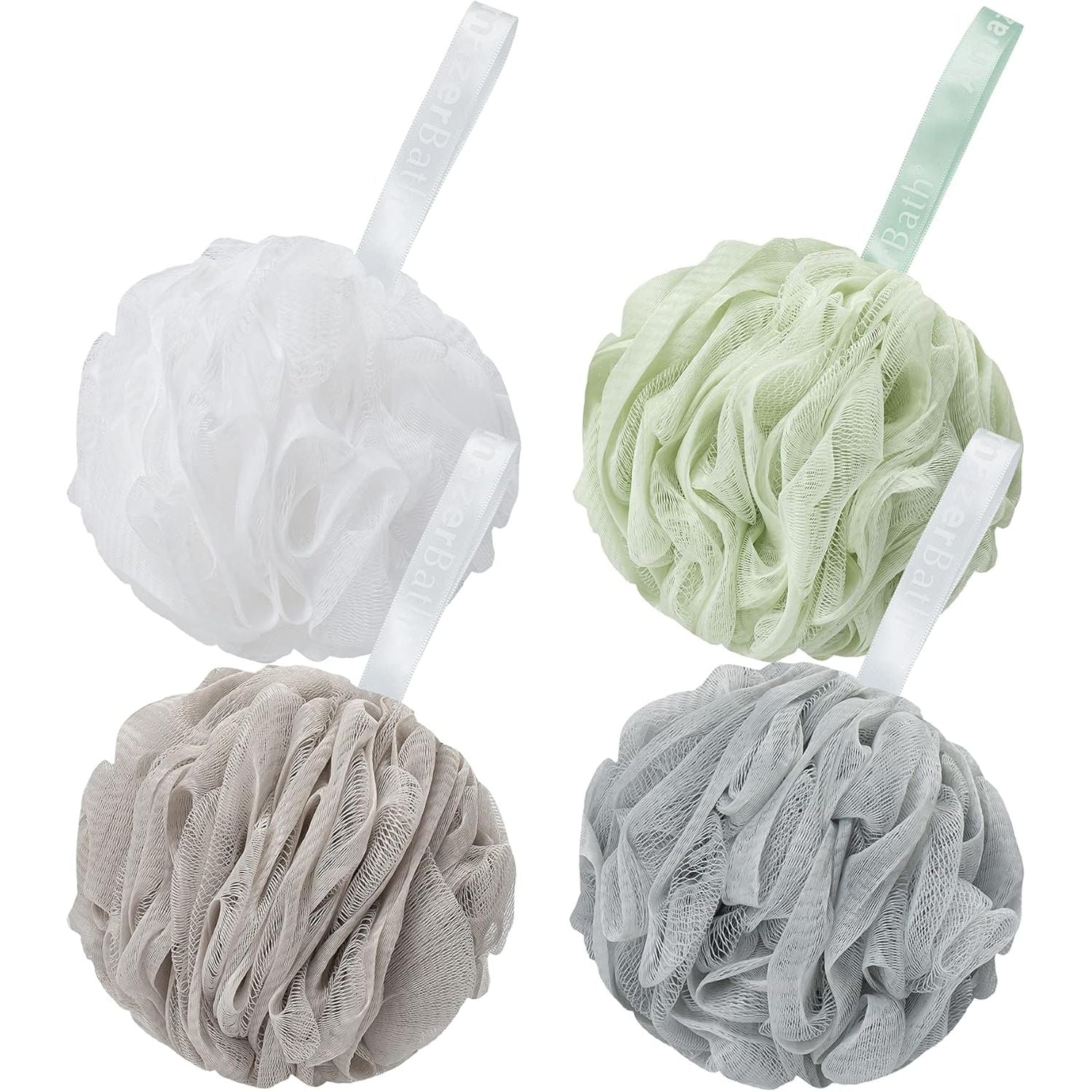 Buy now AmazerBath Loofah Sponge 60g/Piece, Exfoliating Bath Sponge Body Scrubber - Loofa Set of 4 Flower Color (Green-Purple) Light Brown Large (Pack of 4) at indiglob india