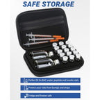17 Slots Dual-Size 30ml and 3ml Peptide Case, BAC Water and Insulin Vial Case, Peptide Storage Case for Fridge and Travel, Fits Standard Vials (Case Only)
