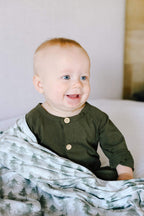 Buy now Copper Pearl Large Premium Knit Baby Swaddle Receiving Blanket Evergreen at indiglob india
