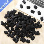 Buy now Frienda 100 Pieces Headset Mic Foam Cover Sponge Mini Microphone Windscreen Black Mic Shield Protection for Small Lapel and Headset Microphones at indiglob india