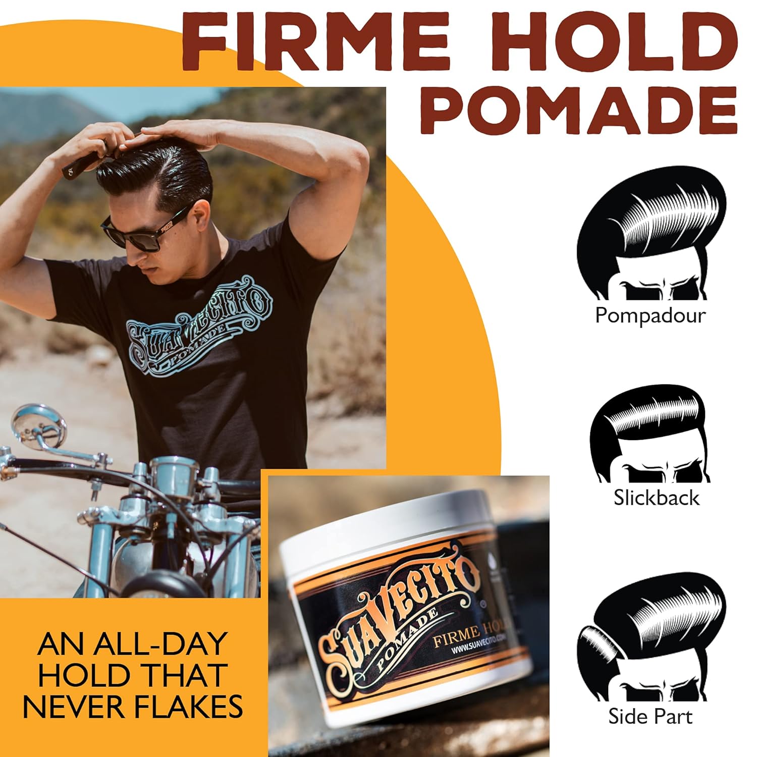 Buy now Suavecito Pomade Firme (Strong) Hold 4 oz, 3 Pack - Strong Hold Hair Pomade For Men - Medium Shine Water Based Wax Like Flake Free Hair Gel - Easy To Wash Out - All Day Hold For All Hair Styles at indiglob india