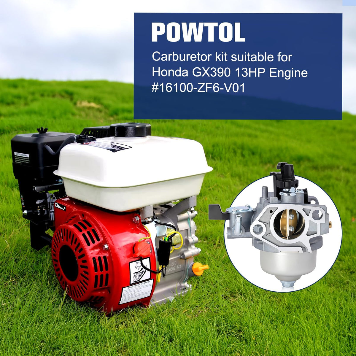 Powtol Ruixing GX390 13HP Carburetor for Honda GX 390 Pressure Washer