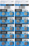 AG13 LR44 L1154 357 A76 Alkaline Button Cell Battery with Retail Blister Pack Cards - (Pack of 20)
