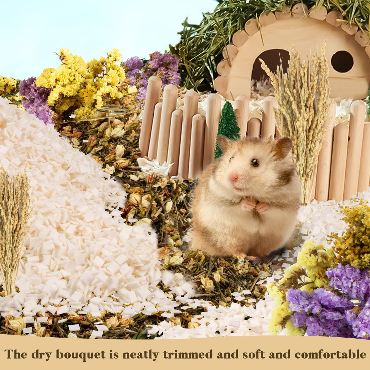 Sukh 60PCS Hamster Sprays - Natural Flower Herb Bedding & Habitat Decor