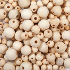280pcs Wooden Beads for Crafts 5 Sizes Unfinished Wood Bead Bulk 8mm, 10mm, 12mm, 14mm, 16mm Beads for Craft Making Decorations DIY Jewelry Making, Macrame, Bracelets