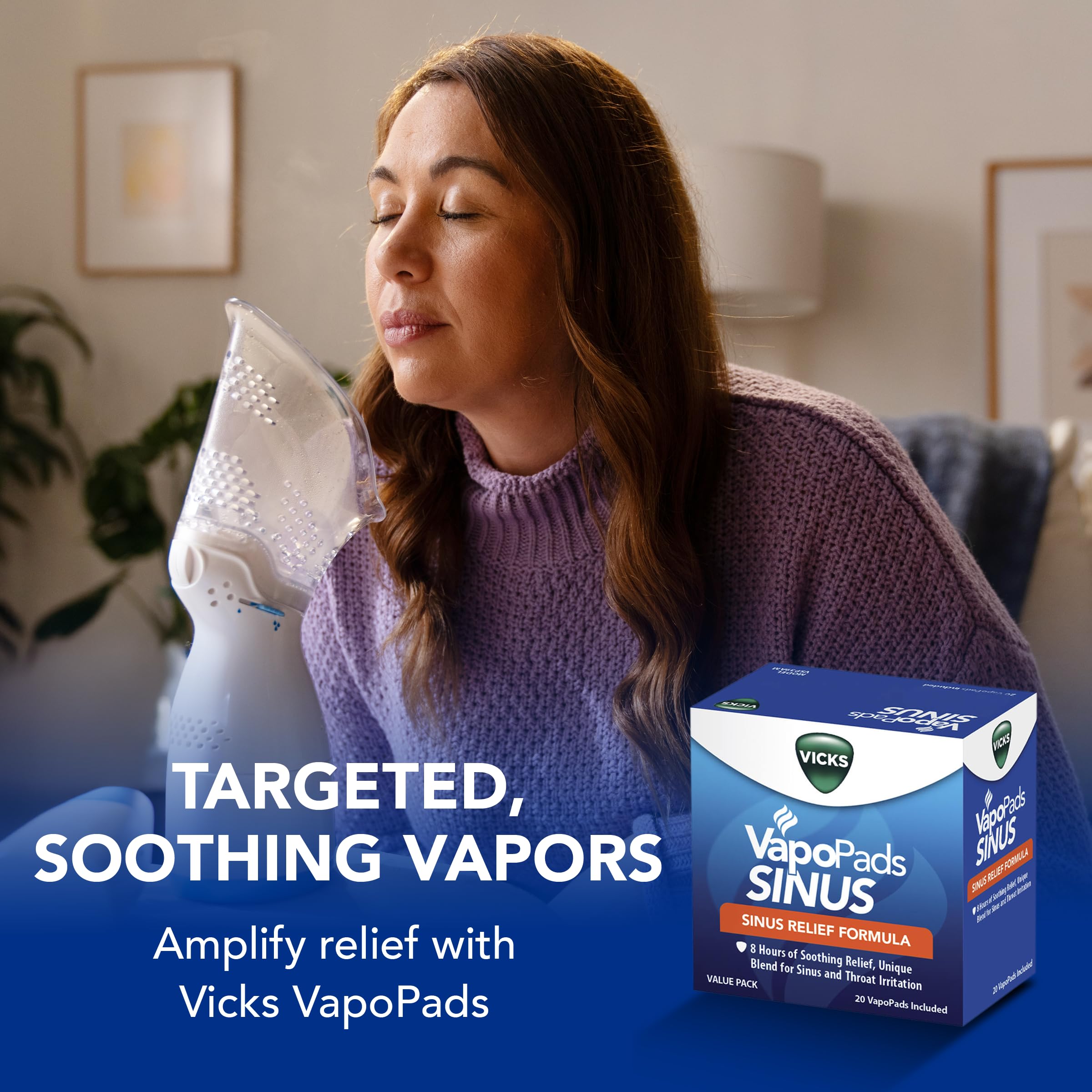 Buy now Vicks VapoPads Sinus Relief Formula - Vapor Pads Refill for Vicks Humidifiers and Steam Inhalers, Scent Pads for Sinus Congestion and Throat Irritation, 20-Pack, Box Color May Vary at indiglob india