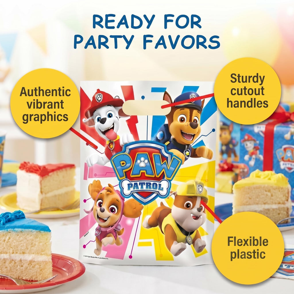 Paw Patrol Goodie Bags for Paw Patrol Party Favors | 16 Pack Party Bags