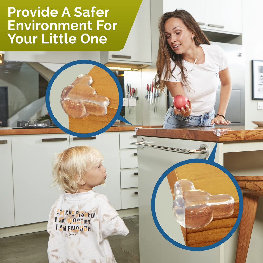 Corner Protectors for Baby (16 Pack) - Patented - New & Improved Edge Protector for Baby – Transparent Corner Protectors - Baby Safety Products to Baby Proof Corners and Edges