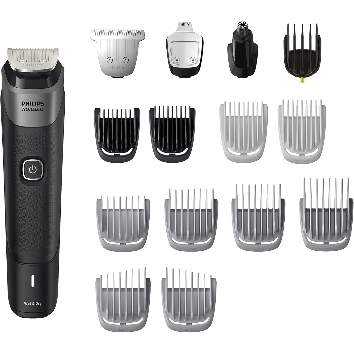Buy now Philips Norelco Multigroom 5000 Series, All-in-One Trimmer and Hair Clipper, 18-Piece Men's Grooming Kit for Beard, Face, Hair, Body and Intimate Areas, No Blade Oil Needed, Model MG5910/49 at indiglob india