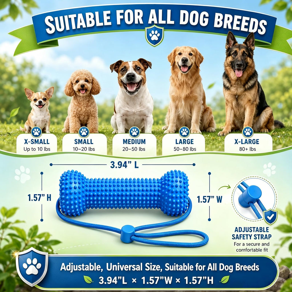 Dual-Action Canine Dental Prop, Dog Dental Chew Toy for Easier Teeth Brushing, Premium Pet Oral Care Accessory Perfect for Small Medium and Large Size Dogs (2PCS)