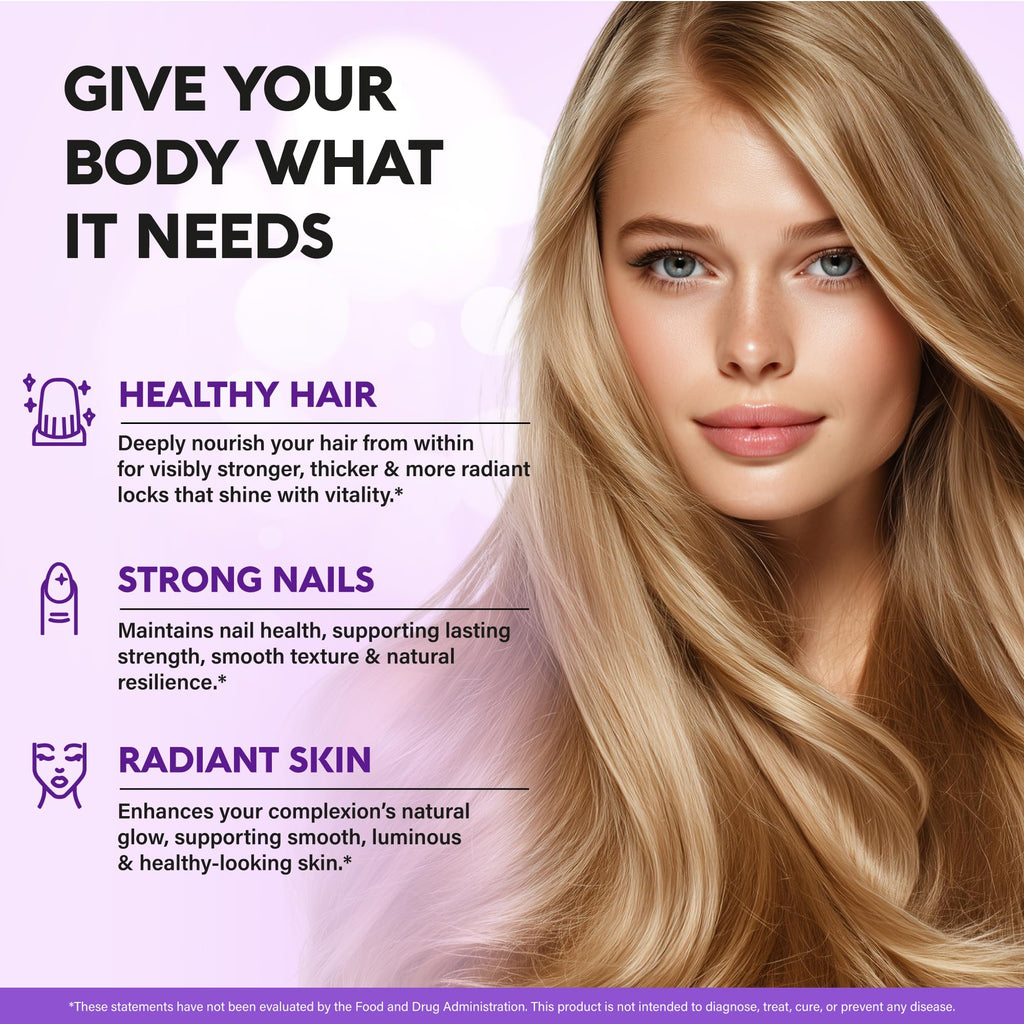 Biotin 10000mcg + Silicon - Pharmaceutical Grade Biotin - 120 Softgels | Biotin Supplement for Hair Growth Support, Skin & Nails for Women - Max Strength & 100% Bioavailability - 120-Day Supply