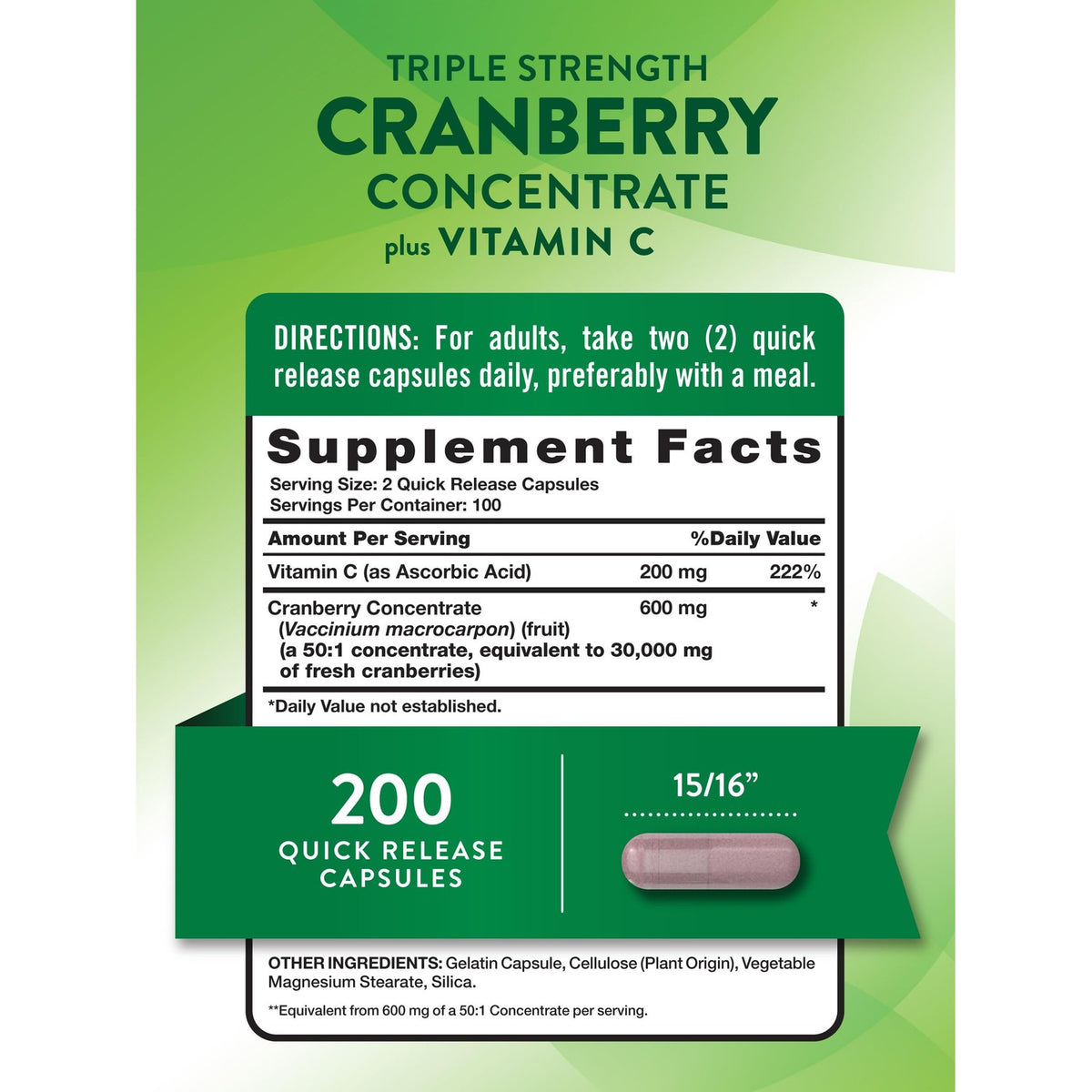 Nature's Truth Cranberry Concentrate Pills | Plus Vitamin C