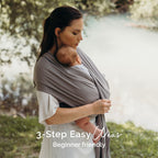 Buy now Boba Baby Wrap Carrier – Original Baby Sling Carrier for Newborns (7–35 lbs), Soft, Secure, Hands-Free & Ergonomic, Ideal for Comfortable Bonding, New Parents (Grey) at indiglob india