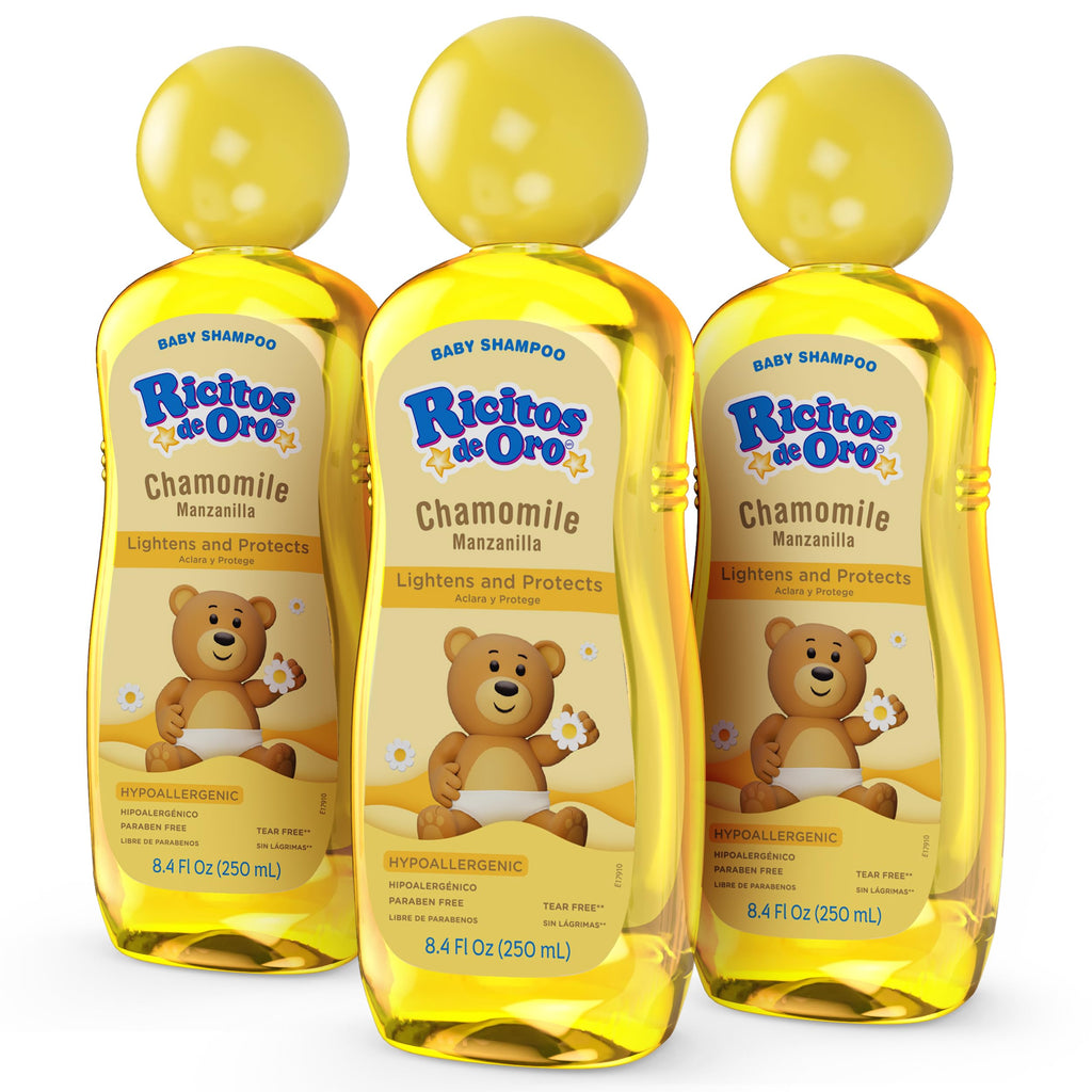 Ricitos de Oro Chamomile Baby Shampoo, Hypoallergenic Tear Free Baby Shampoo with Chamomille Extract; 8.4 Fl Oz