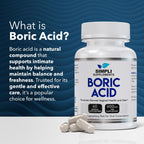 Simpli Supplements Boric Acid Suppositories for Women 600mg | 60 Count | Feminine Hygiene Support | Vaginal pH Balance & Freshness