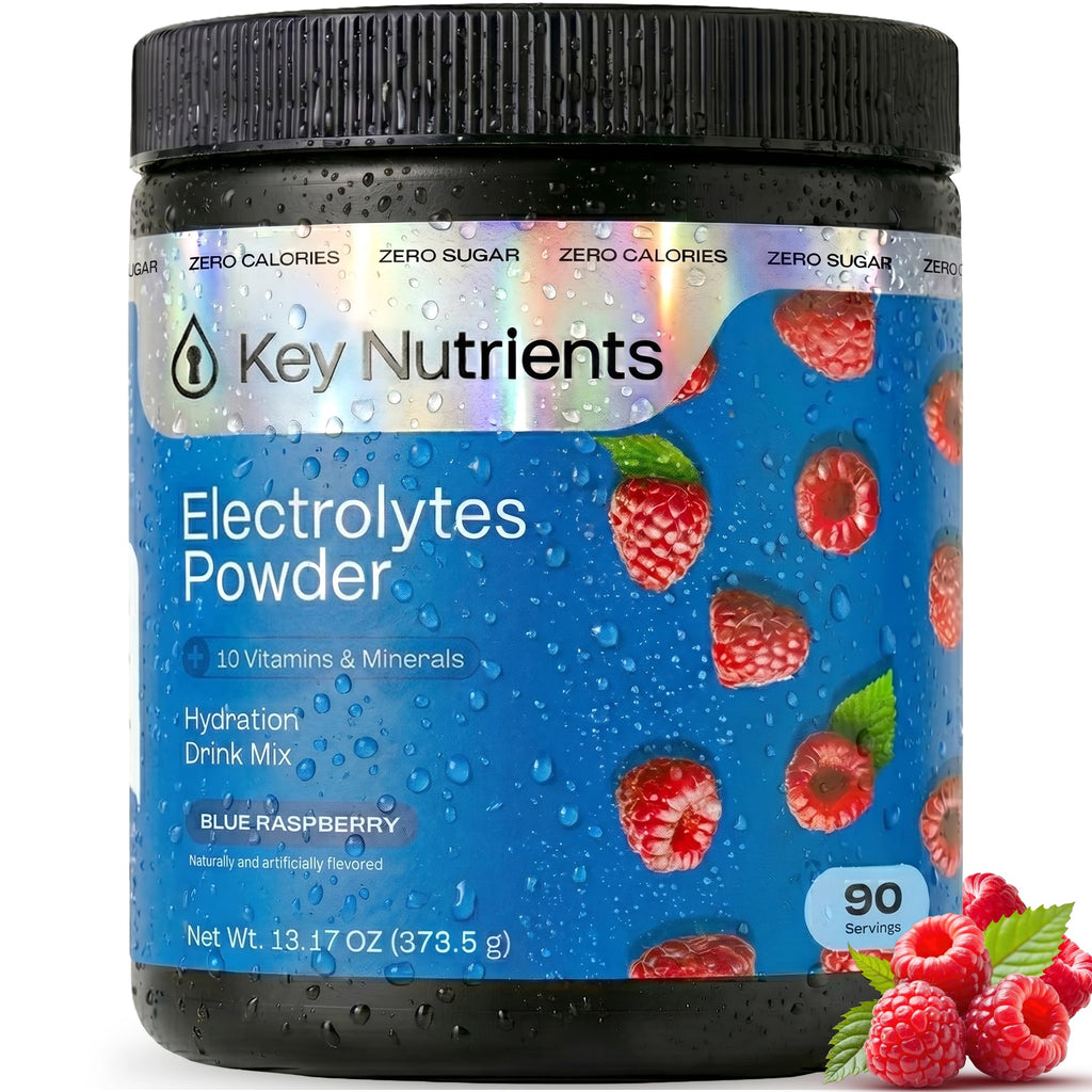 KEY NUTRIENTS Potassium Multivitamin Electrolytes, Cherry Pom, 90 Servings | Multivitamin Electrolytes Powder, Sweet Cherry Pom, Sugar Free, Sodium & Potassium Supplement, No Calories, Made in USA