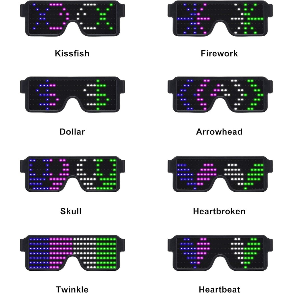 Buy now WOWSUN LED Glasses Light Up Dynamic Party Favor Glasses Festival Christmas USB Rechargeable LED Rave Glowing Flashing Glasses at indiglob india
