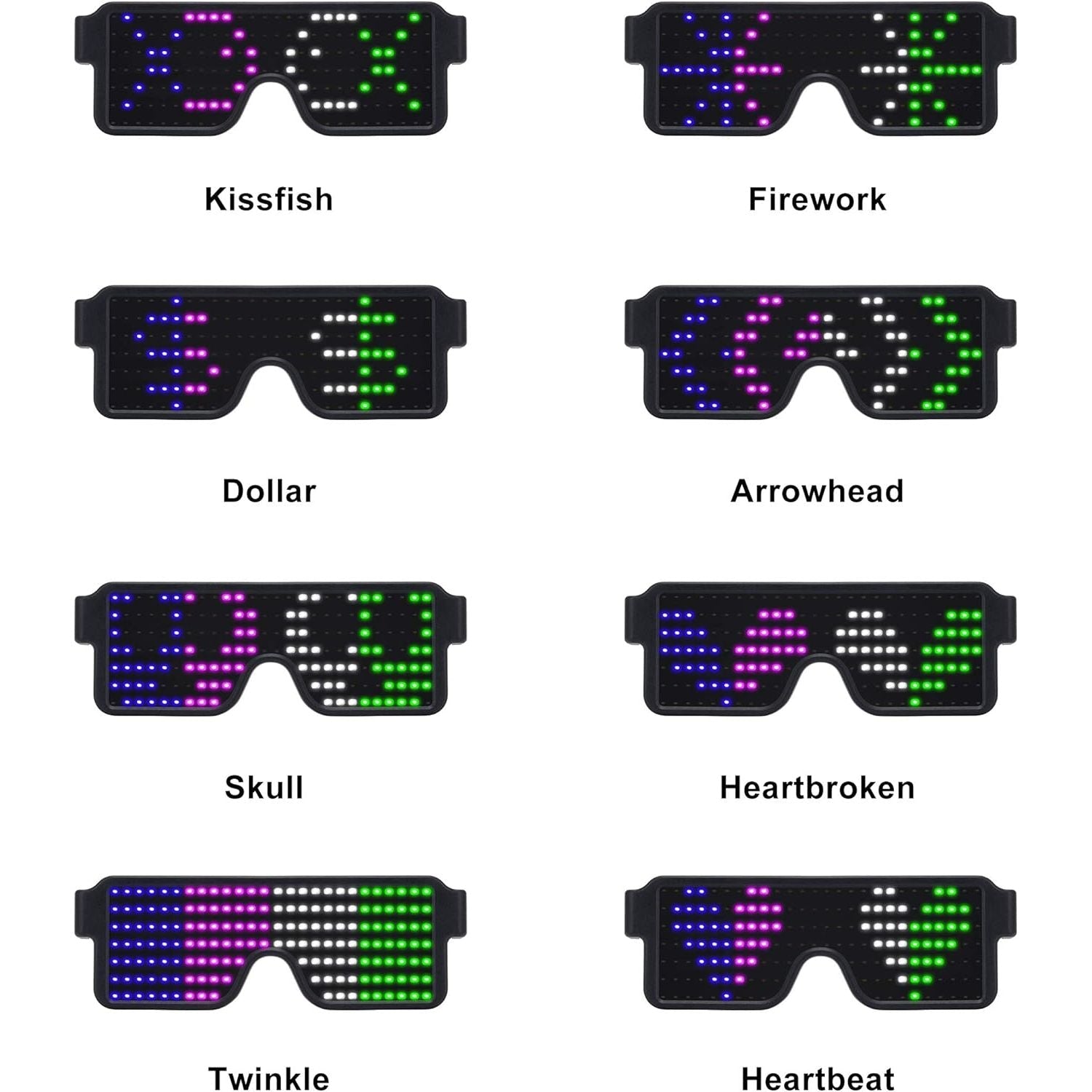 Buy now WOWSUN LED Glasses Light Up Dynamic Party Favor Glasses Festival Christmas USB Rechargeable LED Rave Glowing Flashing Glasses at indiglob india