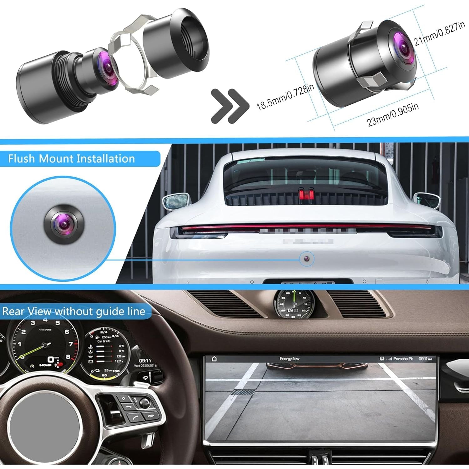 Buy now AHD 1080P Backup Camera, Metal Housing 170 Degree Wide View Angle Universal Car Front/Side/Rear View Camera, Easy Install, Removable Guildlines, Mirror Non-Mirror Image, AHD 1080P/720P, 12V/24V at indiglob india