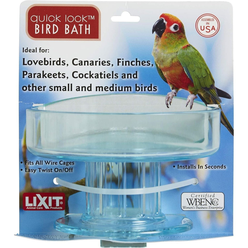 Buy now Lixit Quick Lock Bird Cage Bath for Lovebirds, Canaries, Finches, Parakeets, and Cockatiels and Other Small to Medium Feathered Friends (Pack of 1) at indiglob india