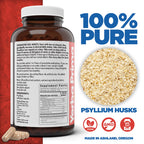 Yerba Prima Psyllium Husks Veg Caps, 400 Capsules (625mg) - Vegan, Non-GMO, Gluten Free, Colon Cleanser, Daily Fiber Supplement for Gut Health & Regularity