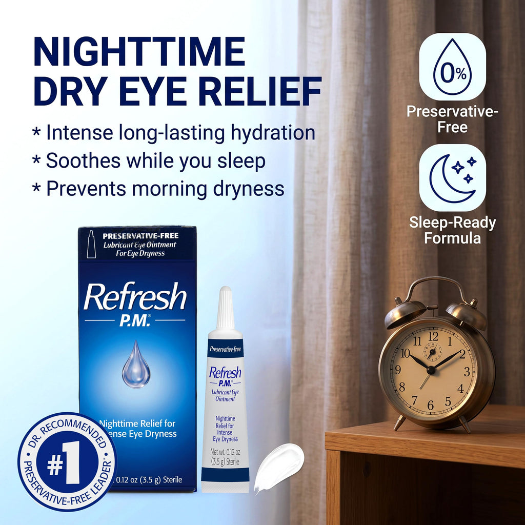 Allergan Refresh P.M Lubricant Eye Ointment, 0.12 Ounce (Pack of 2)