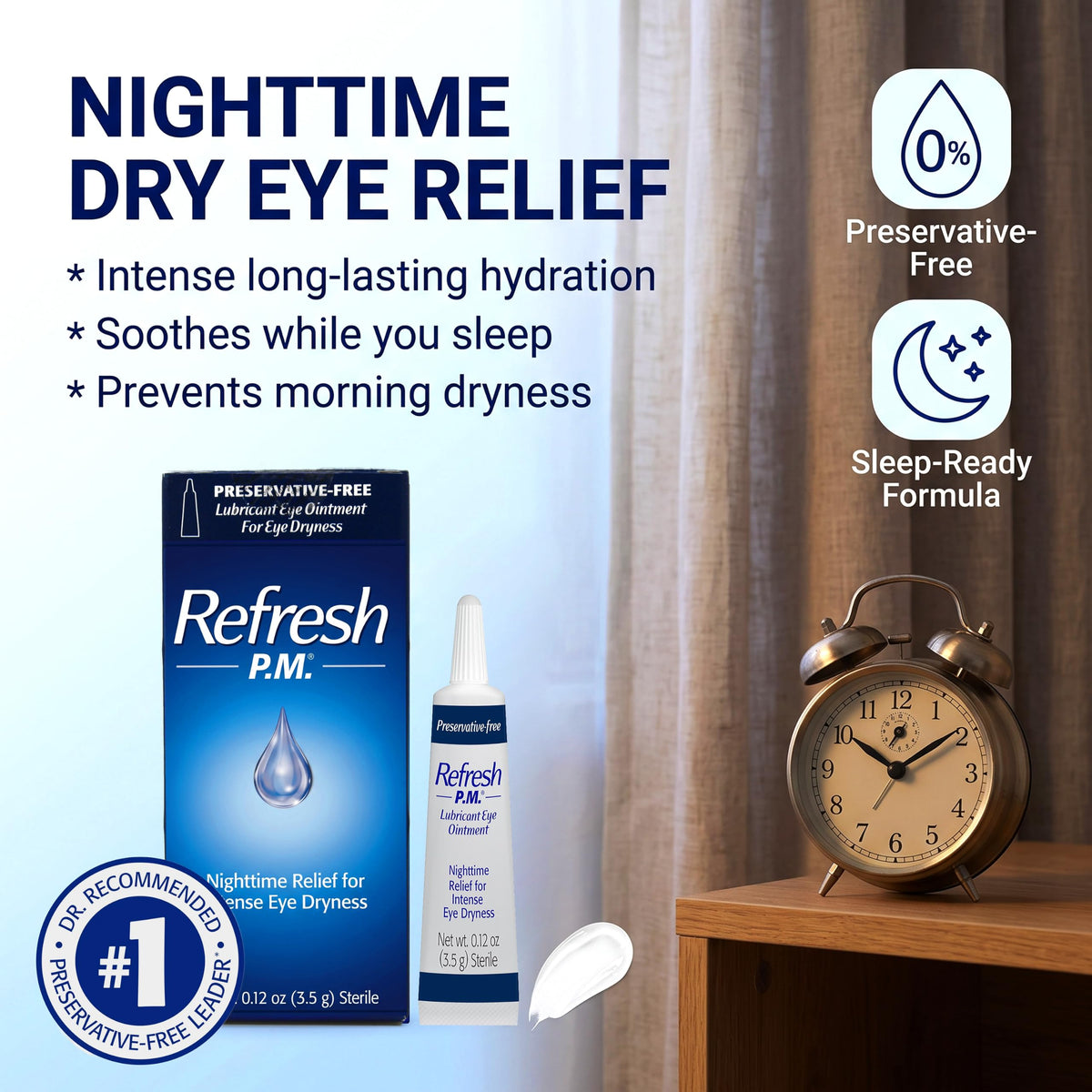 Allergan Refresh P.M Lubricant Eye Ointment, 0.12 Ounce (Pack of 2)