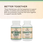 Nattokinase 2,000 FU, Cardiovascular + Blood Pressure Support, 120 Capsules | Blood Flow + Circulation Support, Fibrinolytic Enzyme, Nattokinase Supplement, Two Capsules for 4000 FU, Third-Party Tested