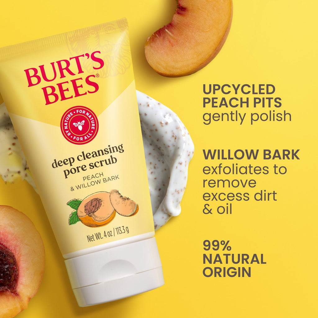 Buy now Burt's Bees Deep Cleansing Pore Scrub with Peach and Willow Bark, 4 Ounces, Pack of 3 at indiglob india
