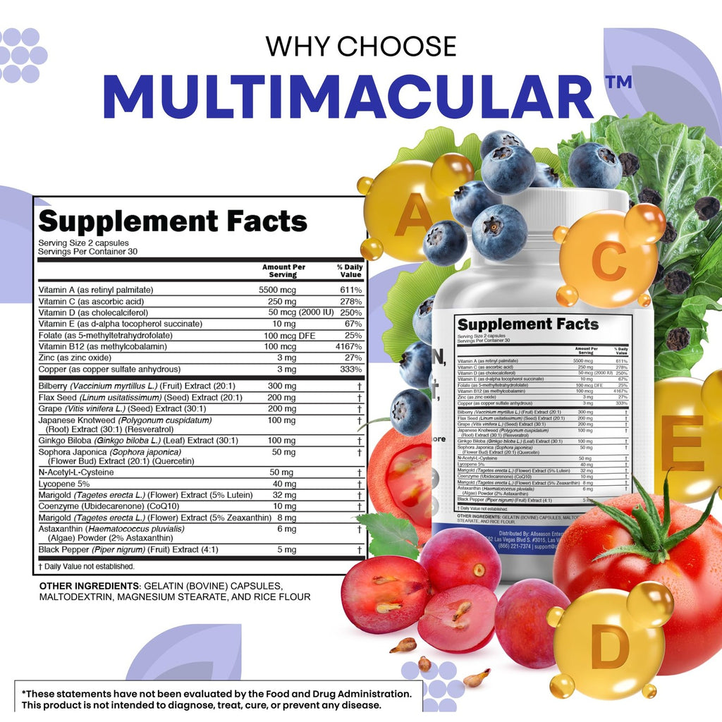 Clean Nutra Eye Vitamins with Bilberry Lutein and Zeaxanthin Supplements Lycopene 40mg Resveratrol Grape Seed Astaxanthin for Eyes - Eye Care Health Support Eye Vitamin and Mineral Supplement